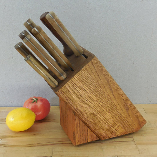 Chicago Cutlery Kitchen Knife Set Stainless Walnut Wood 9 Piece Block