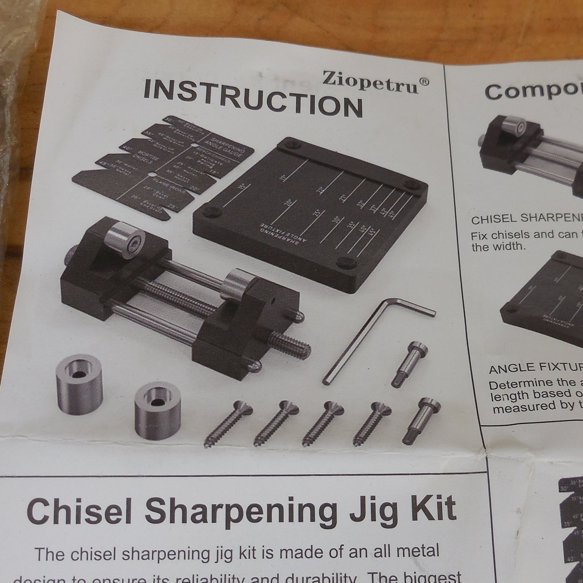 Ziopetru Precise Chisel Sharpening Jig Kit Plus One