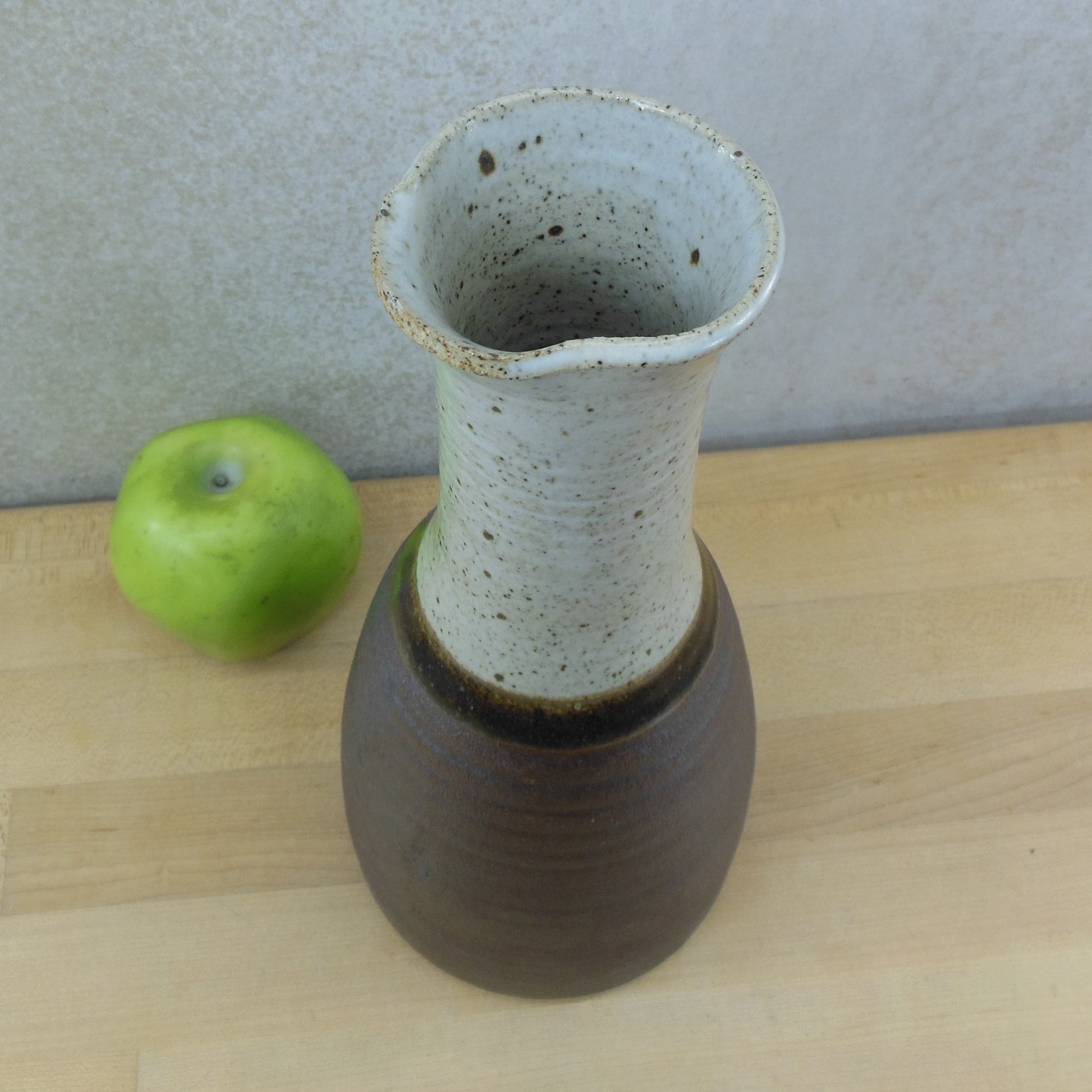 Charles Halling Iridescent Blue/Brown Stoneware Pottery Carafe Pitcher 11"