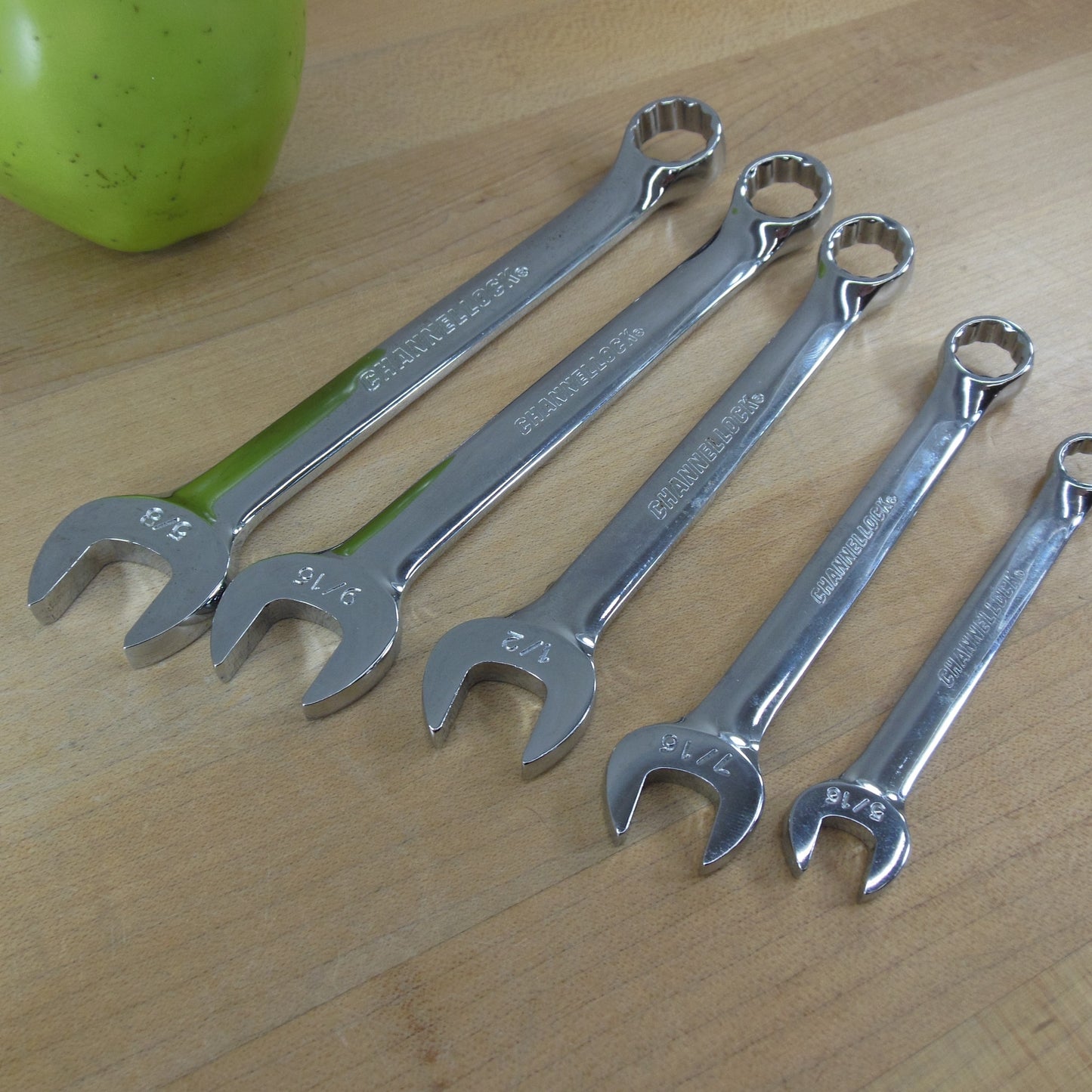 Channellock 5 Piece SAE Combination Wrench Set Used