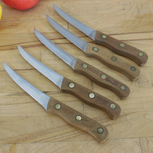 Chicago Cutlery 5 Set 103S Steak Knives Stainless Hickory
