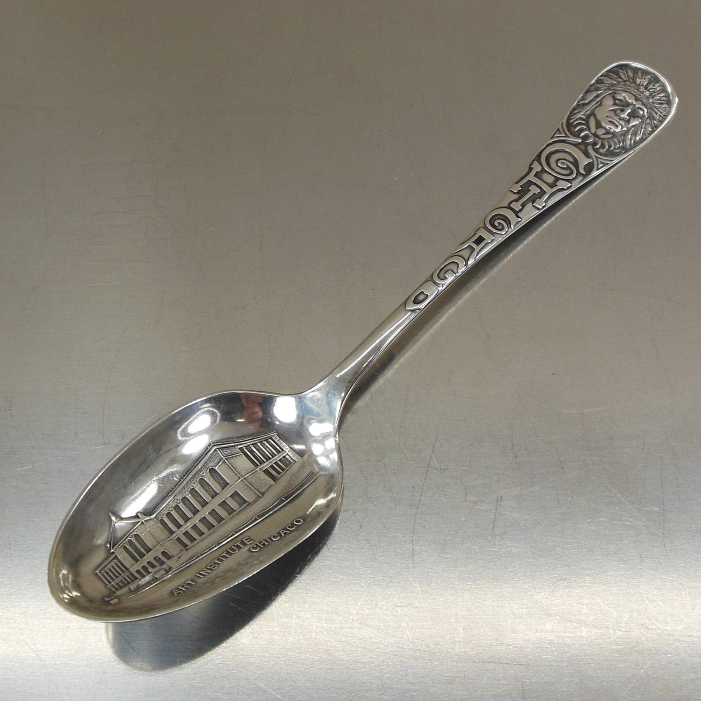 R. Wallace & Sons Sterling Silver Souvenir Spoon - Chicago Art Institute Indian