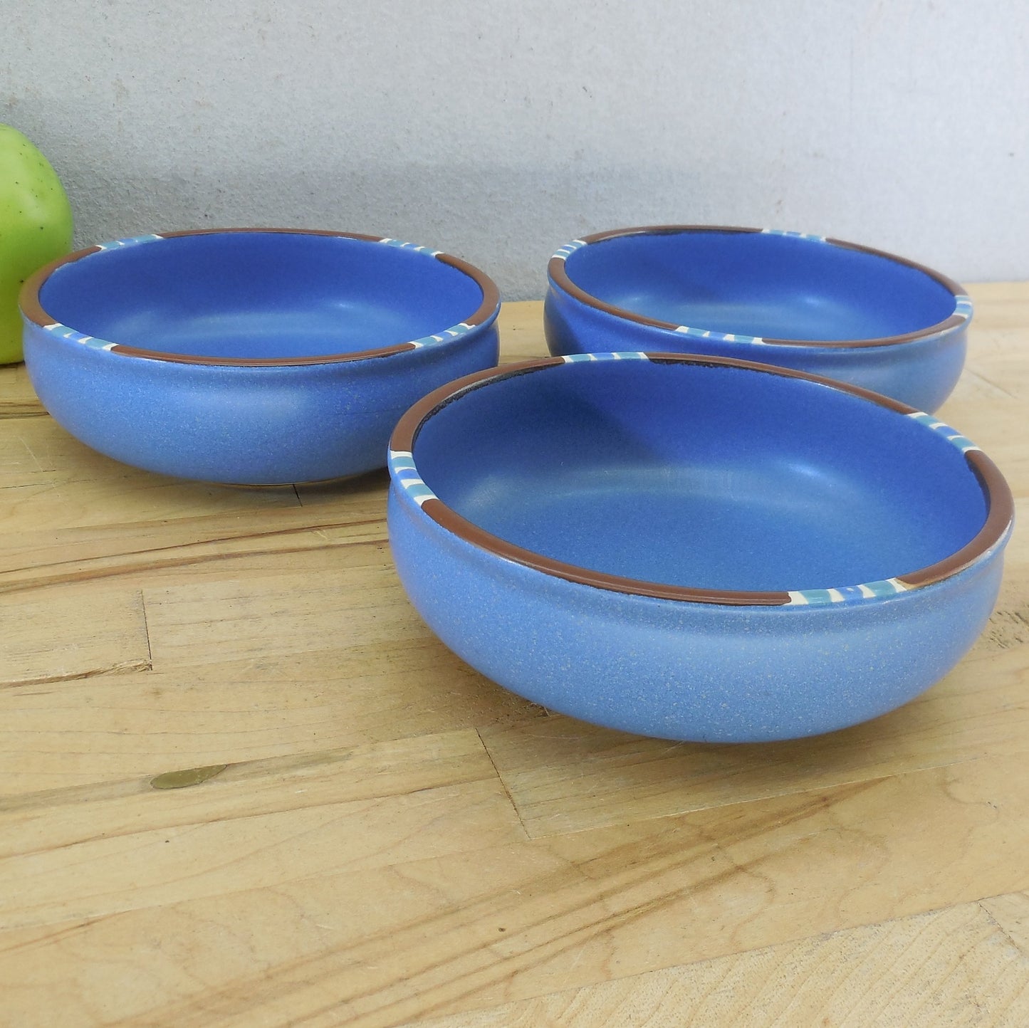 Dansk Japan Mesa Sky Blue 3 Lot Cereal Coupe Bowls 5-7/8" vintage