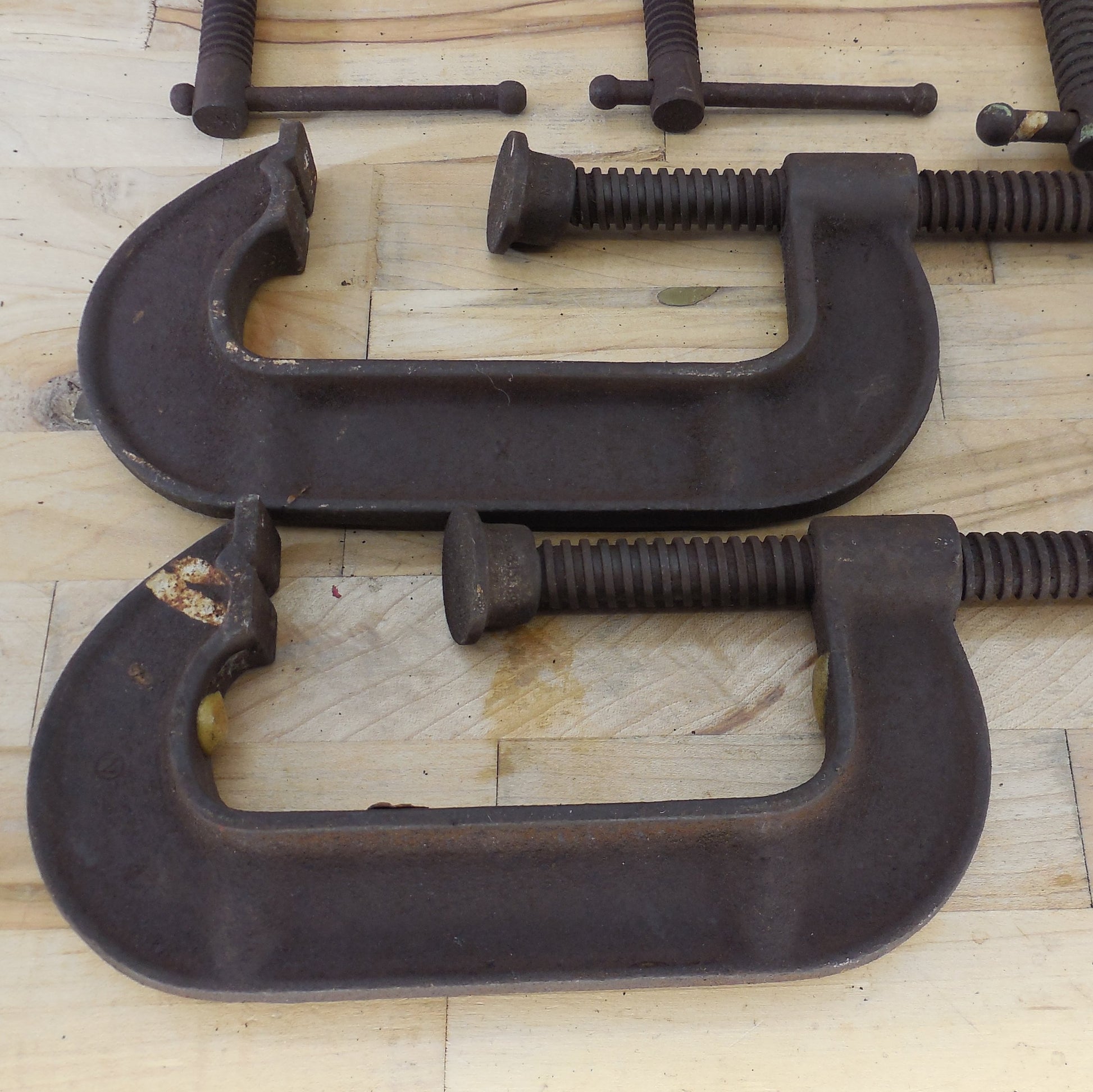 Vintage Iron C-clamp 6 Lot 4" 5" Jorgensen Adjustable Brink & Cotton USA

