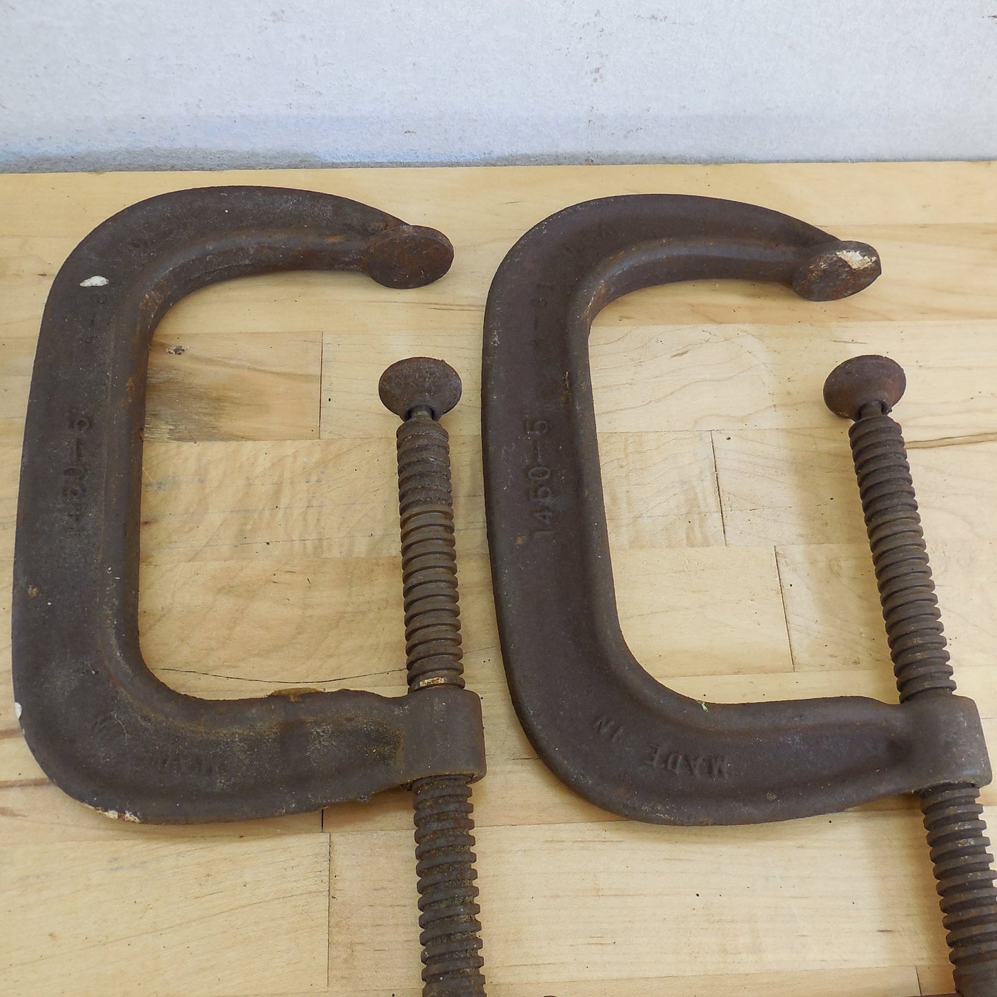 Vintage Iron C-clamp 6 Lot 4" 5" Jorgensen Adjustable Brink & Cotton 1450-5"