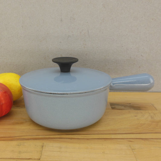 Cousances France #16 Blue Cast Iron 1 Quart Saucepan & Lid Le Creuset