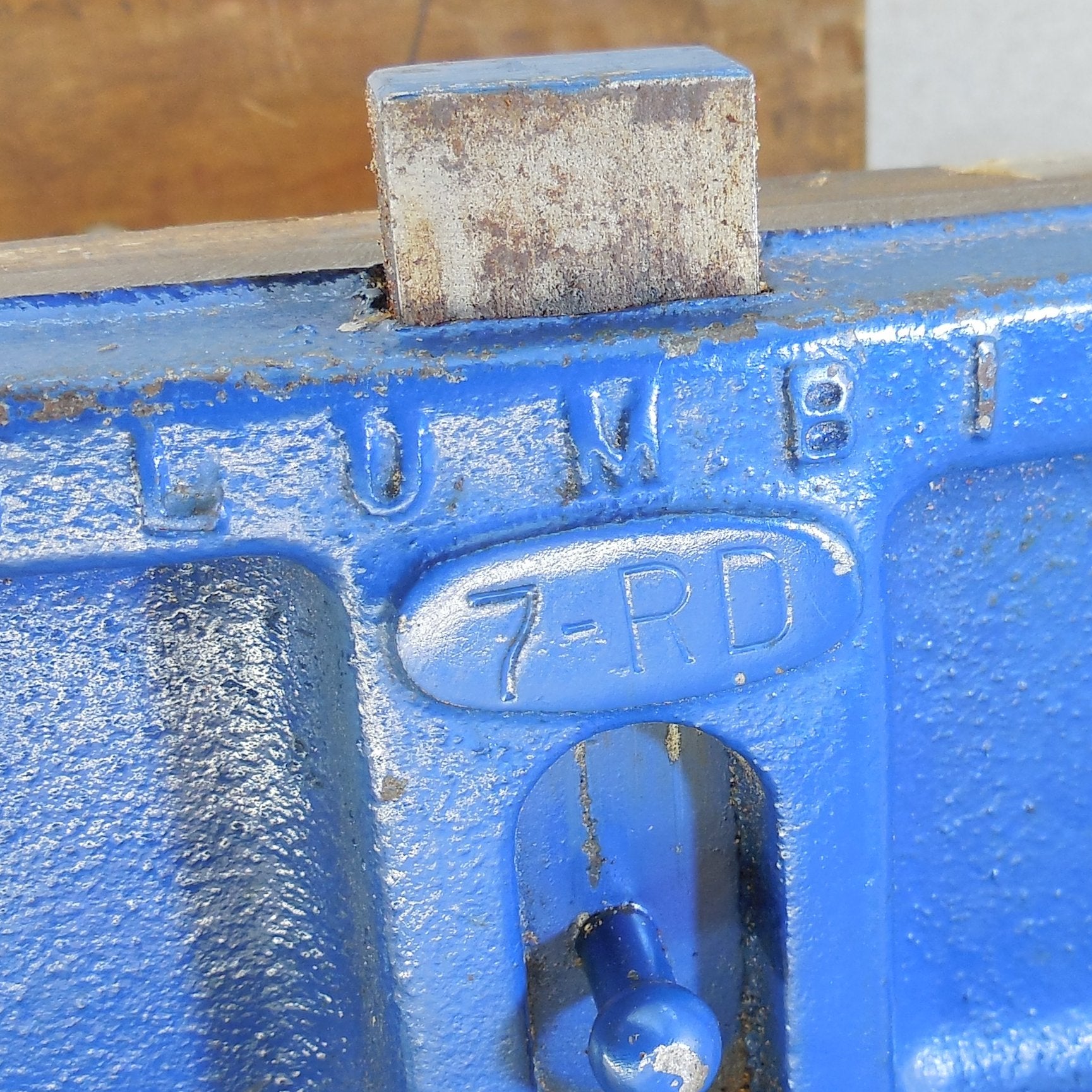 Columbian Leveland 7-RD Under Bench Woodworkers Screw Vise 7" Blue Used