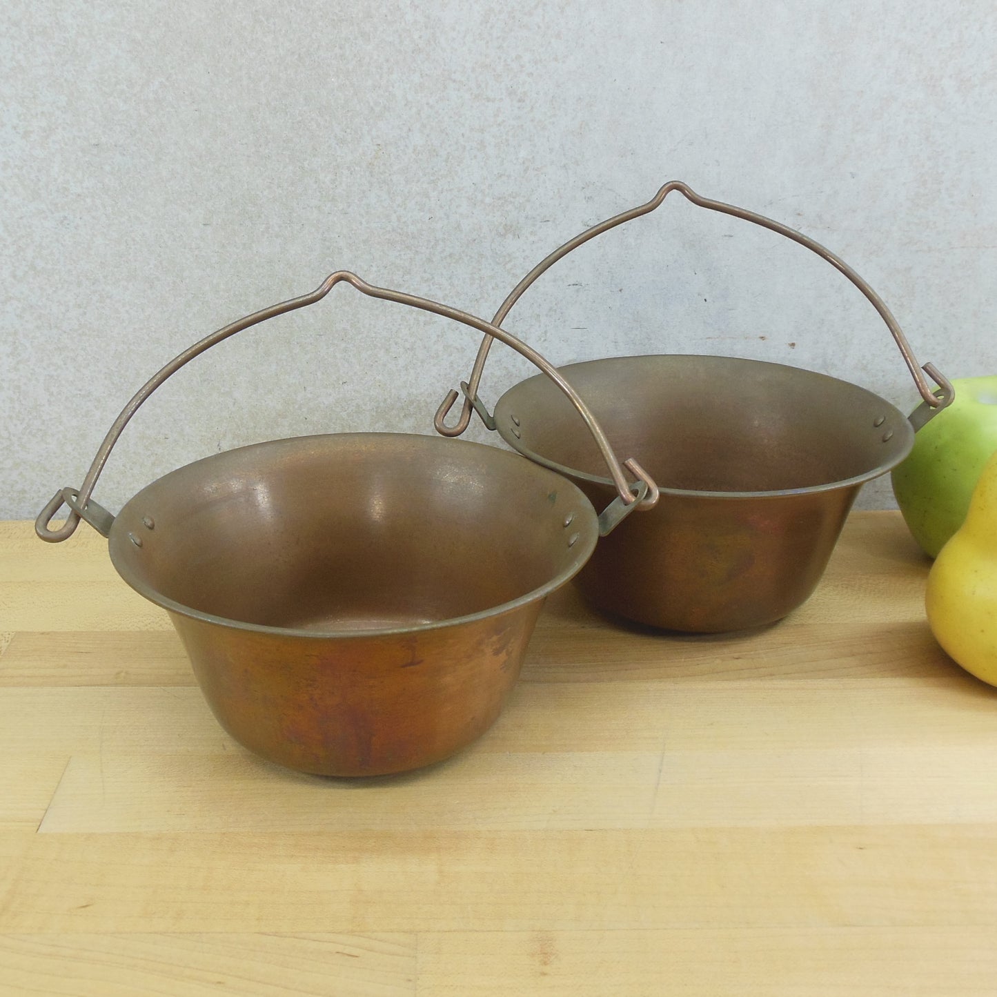 Unbranded Pair Solid Cooper Hanging Cauldrons Pots Buckets