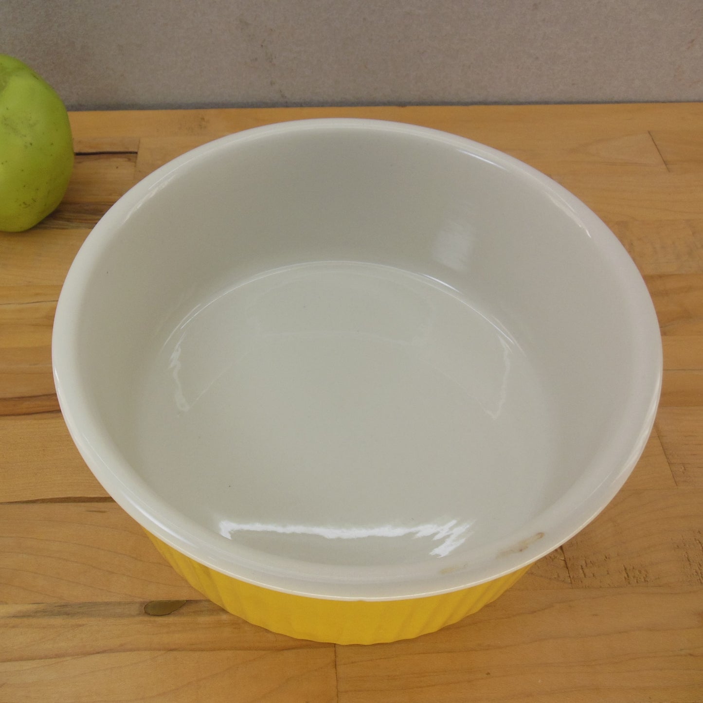 Copco Michael Lax 2 Quart Souffle Ramekin Baker Dish Yellow Vintage