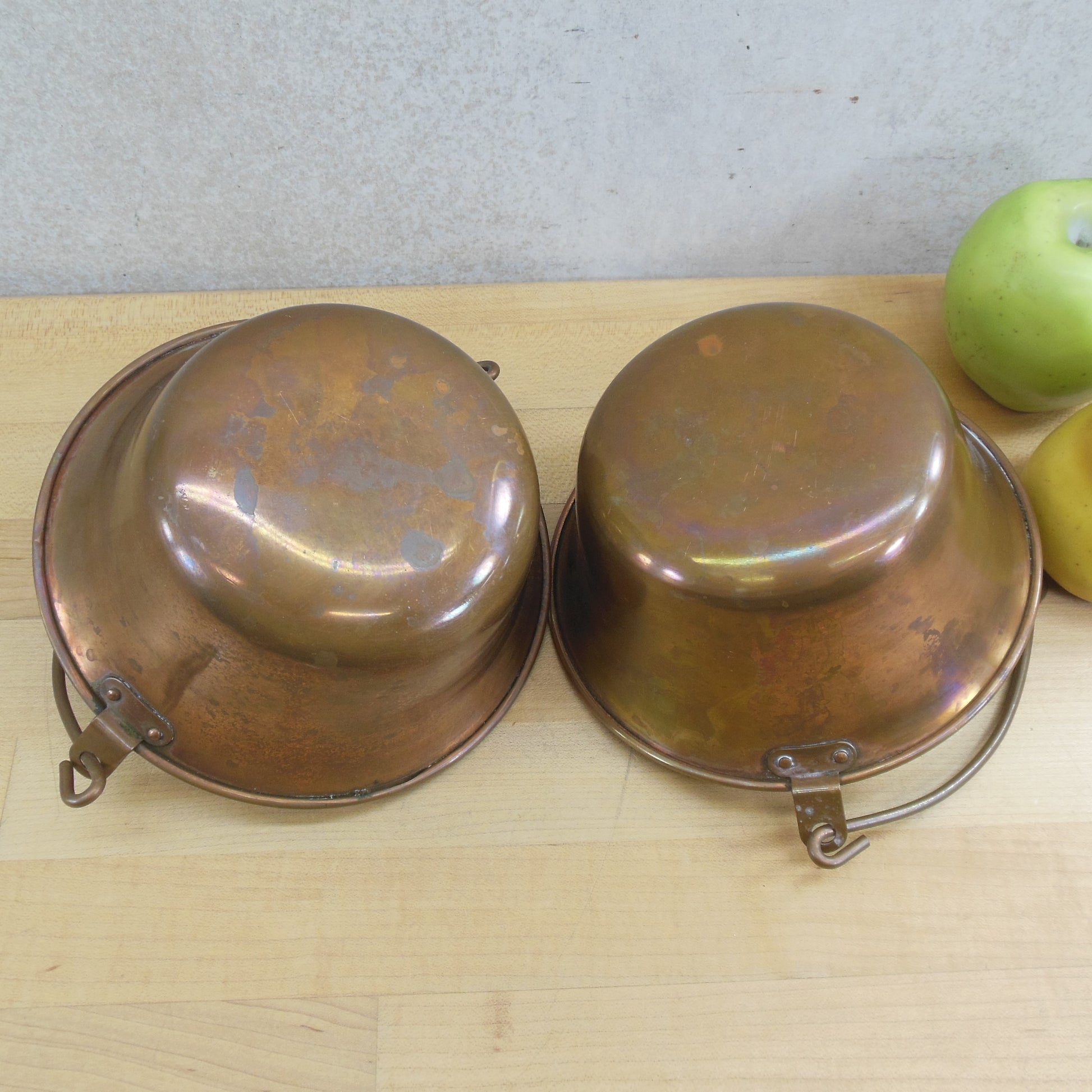 Unbranded Pair Solid Cooper Hanging Cauldrons Pots Buckets EUC