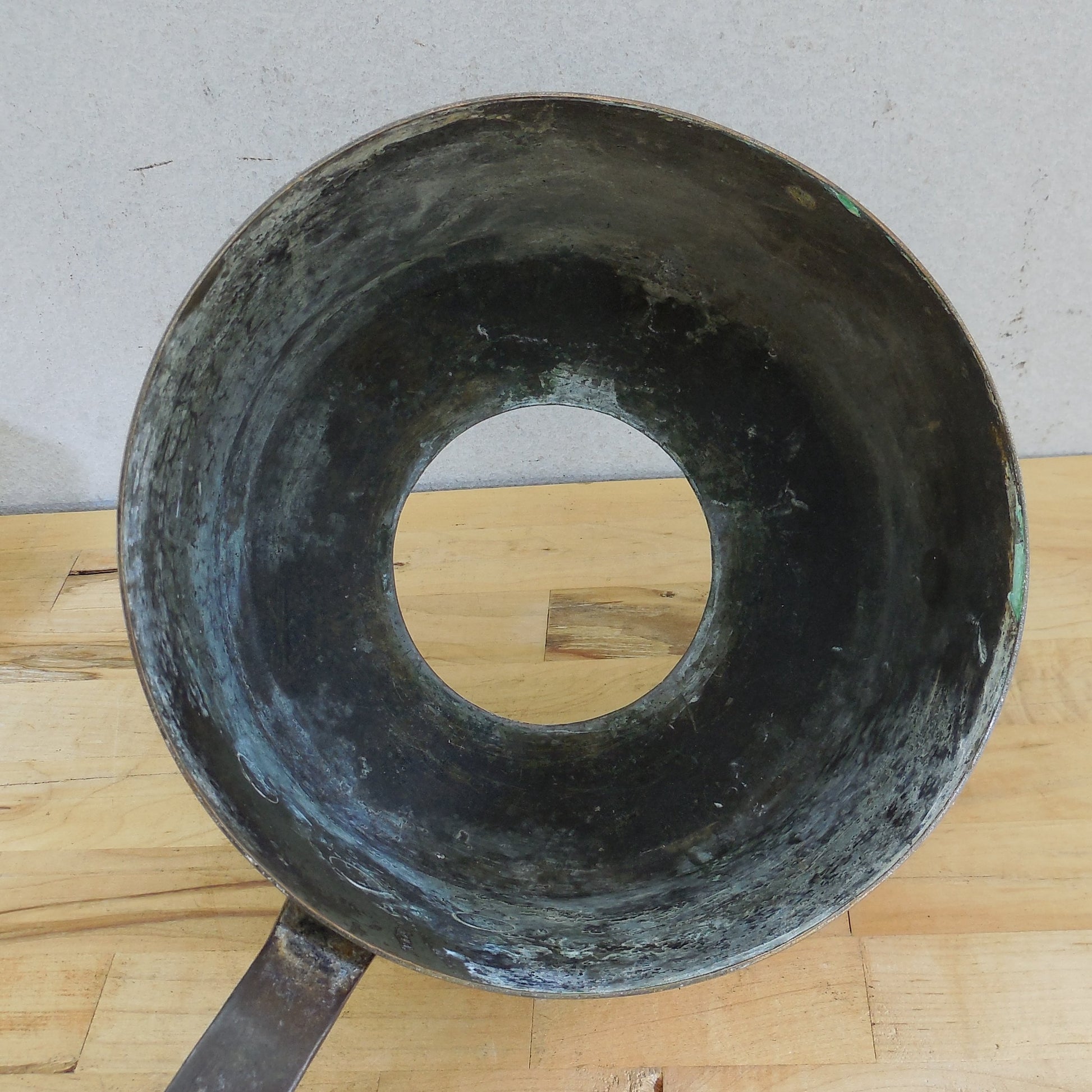 Unbranded 3 Quart Copper Saucepan Iron Handle Tin Clock Hole DIY Used