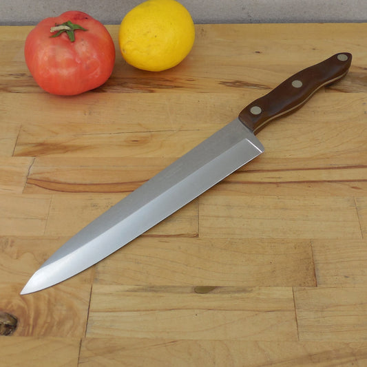Cutco USA No. 25 Stainless Chef Knife 9" Brown Handle