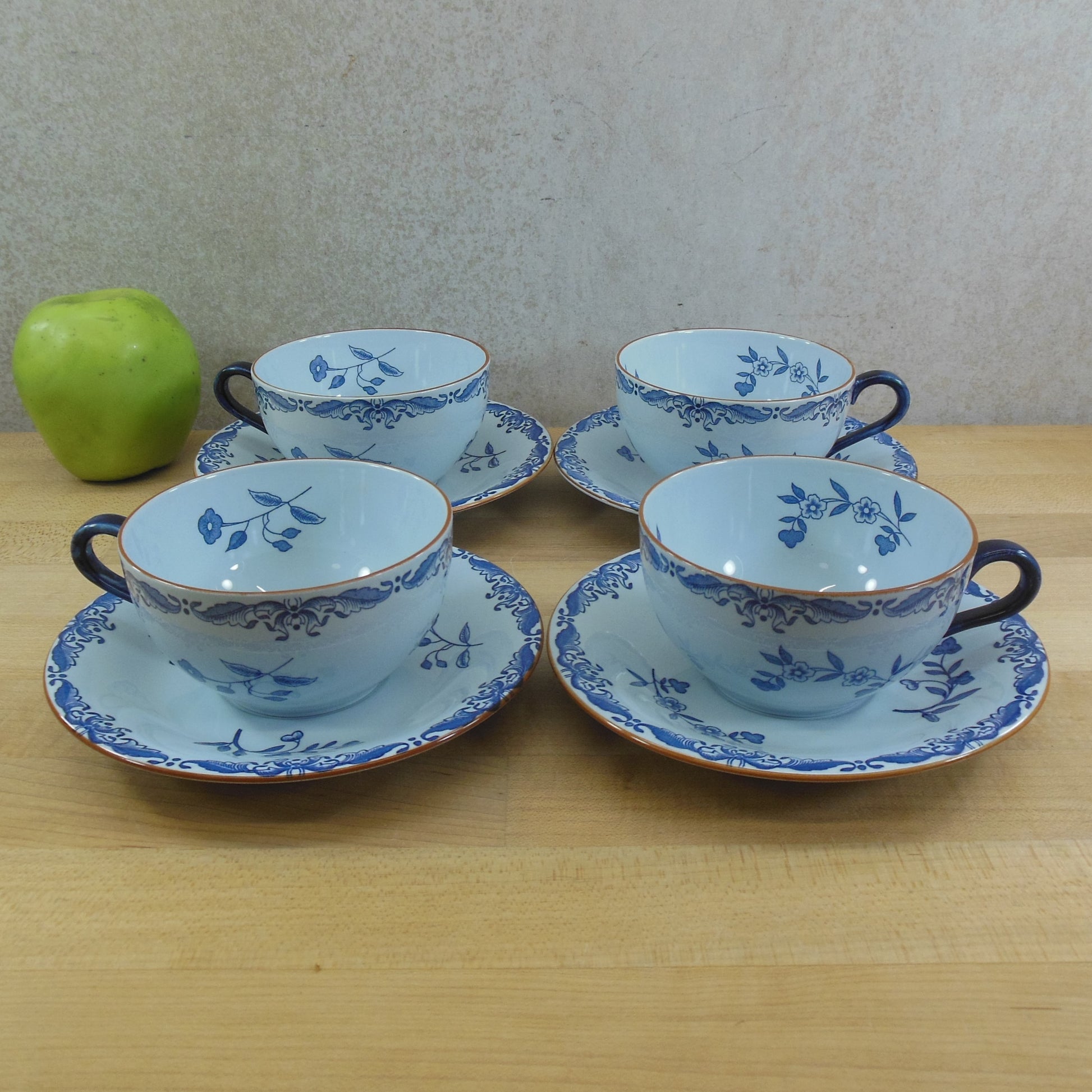 Rorstrand Sweden Ostindia East Indies Dinnerware - Cups & Saucers 4 Set