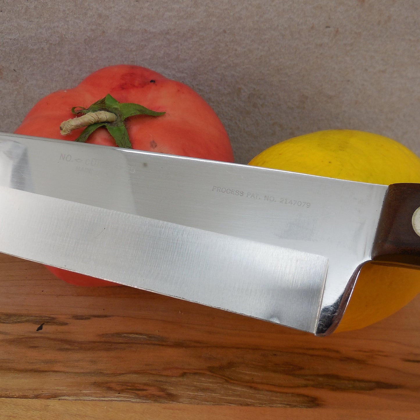 Cutco USA No. 25 Stainless Chef Knife 9" Brown Handle Used
