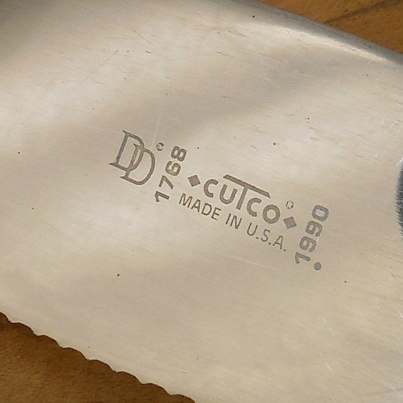 Cutco Pearl White Whisk & 1768 DD 1990 Serrated Sandwich Knife
