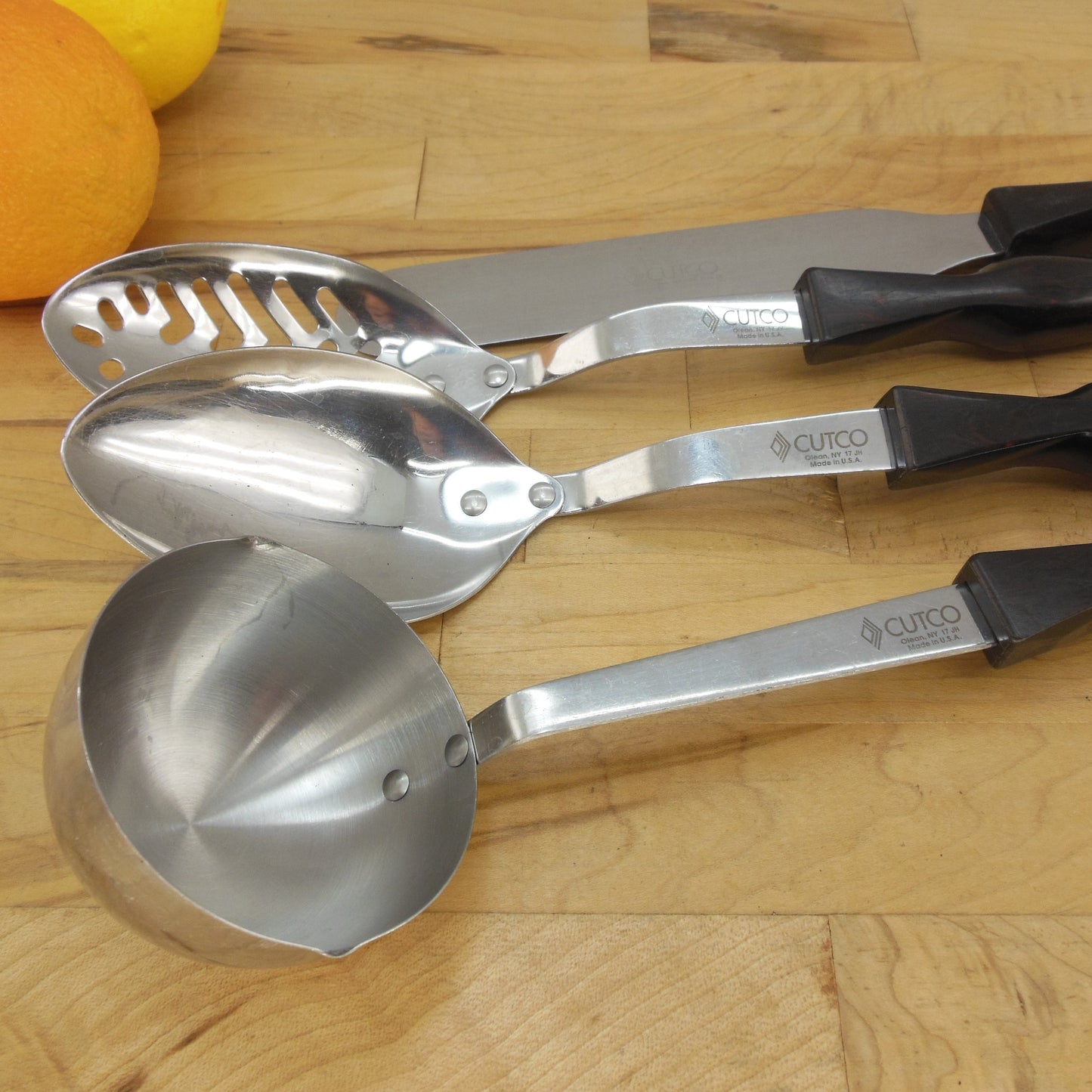 Cutco USA Stainless Utensil 4 Lot Set - Spoons Ladle Baker Spatula Used