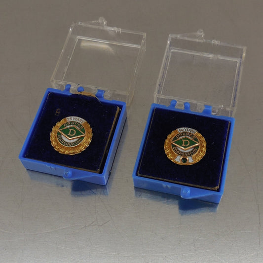 Draper Corporation 10K Yellow Gold Employee 25 40 Year Pins 3.7 Grams