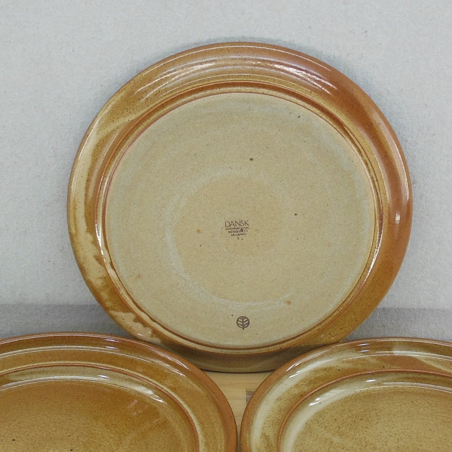 Dansk Nielstone Spice Tan Brown Speckled Dinner Plates 3 Set Used
