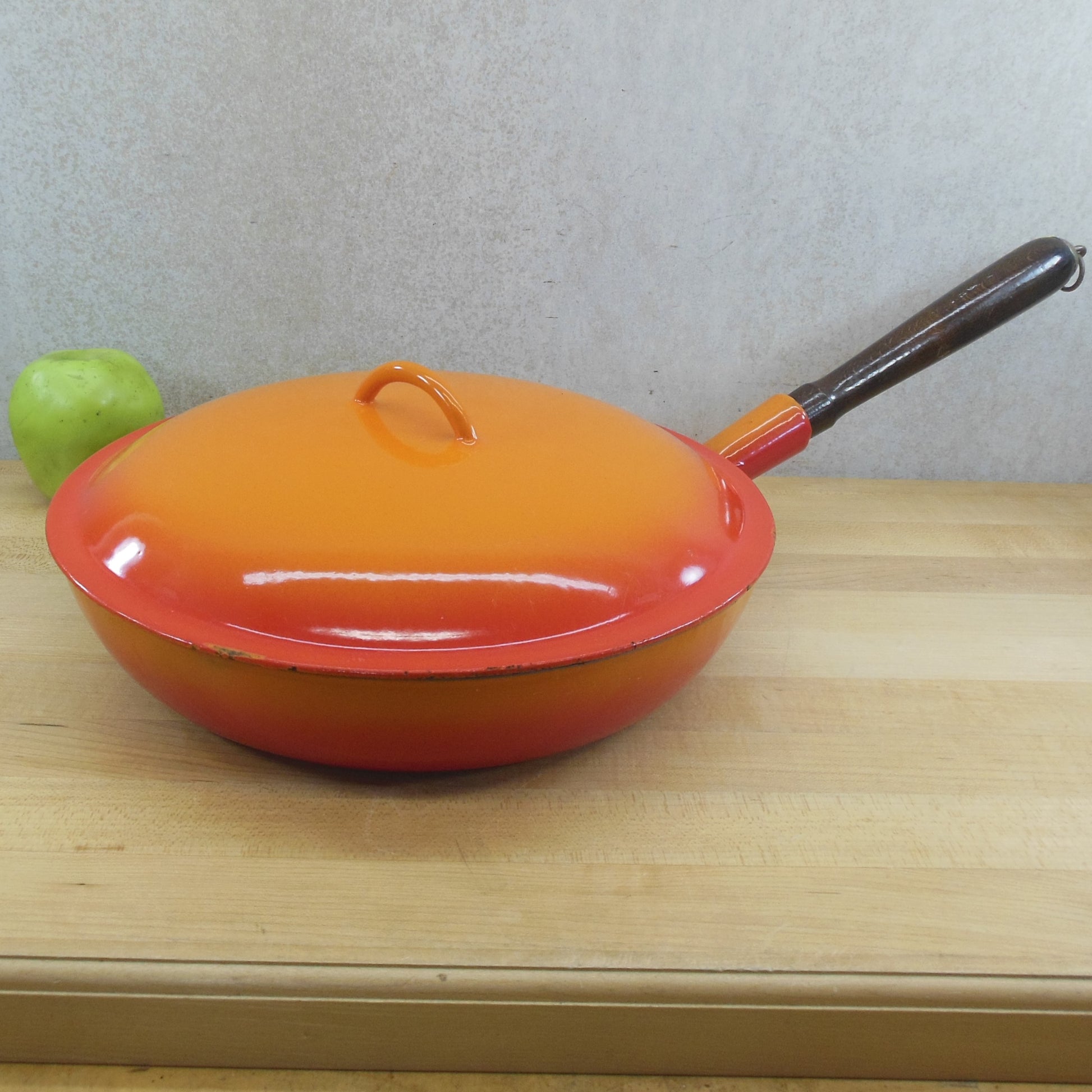 Descoware Belgium Flame Enamel Cast Iron 12" Skillet & Lid #30