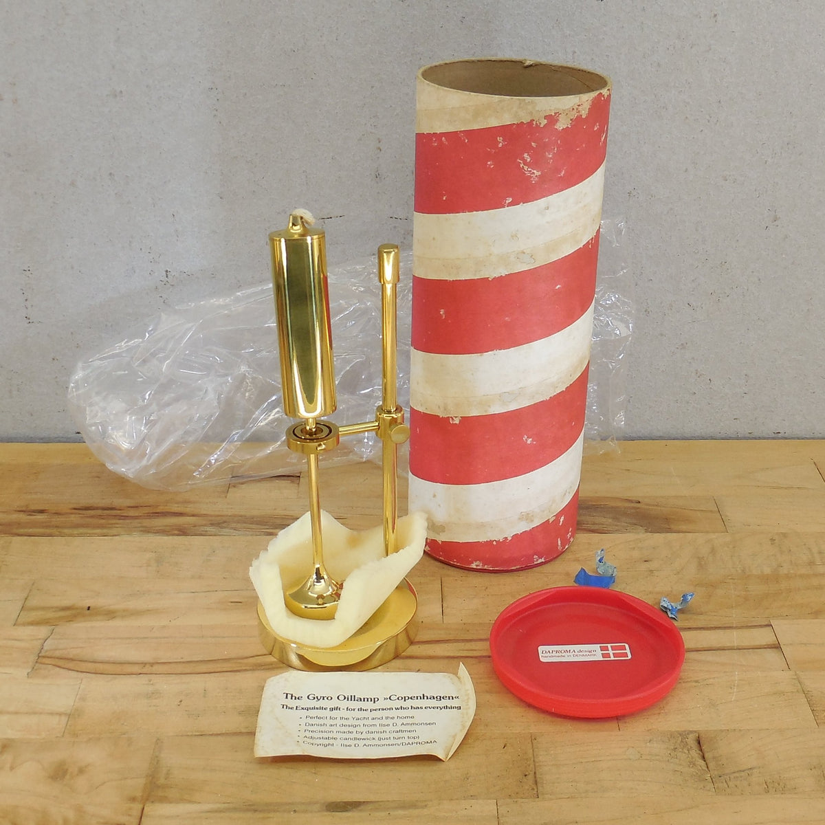 Daproma Denmark Nautical Yacht Gyro Brass Oil Lamp by Ilse D. Ammonsen NOS
