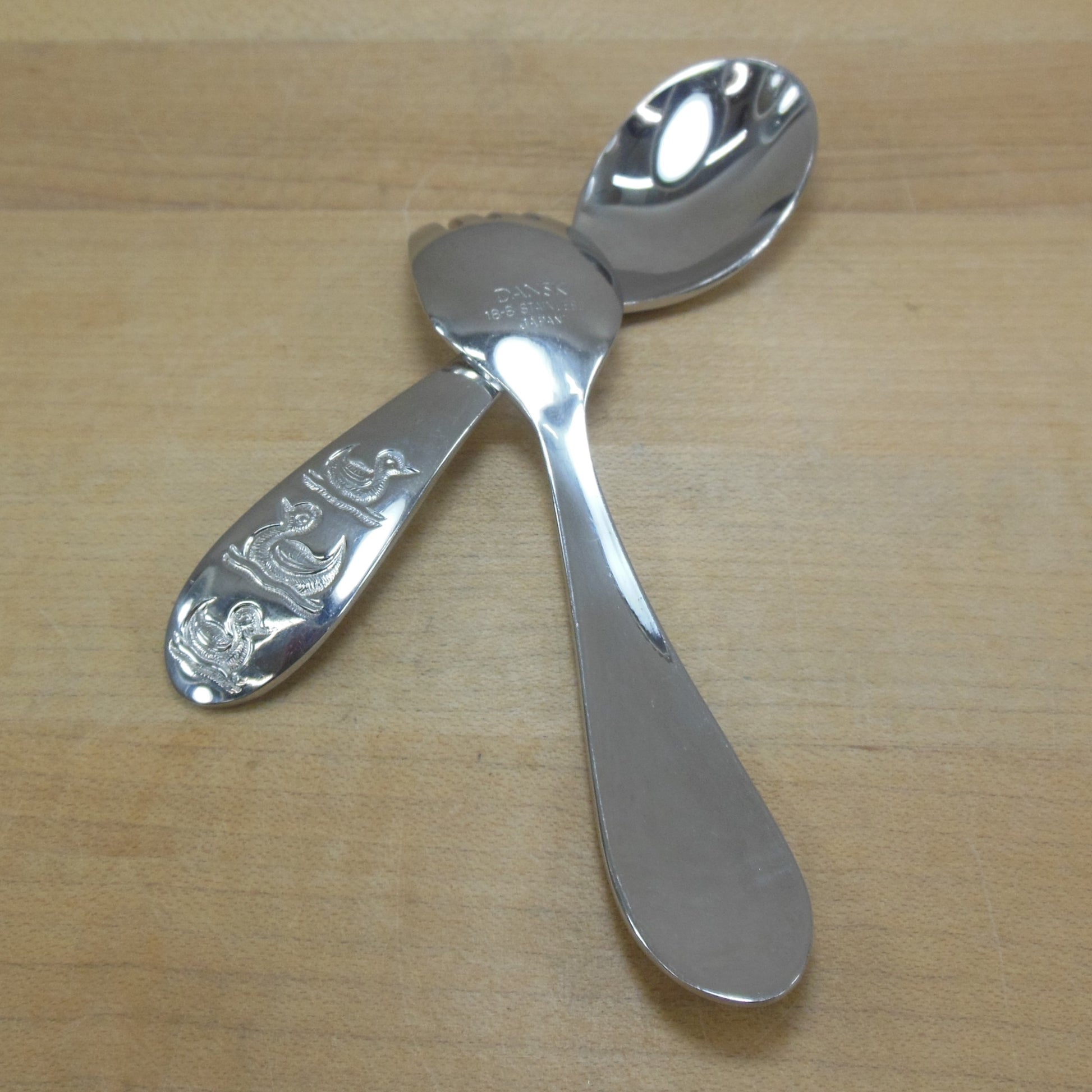 Duck Sterling Silver Baby Spoon & Fork Set