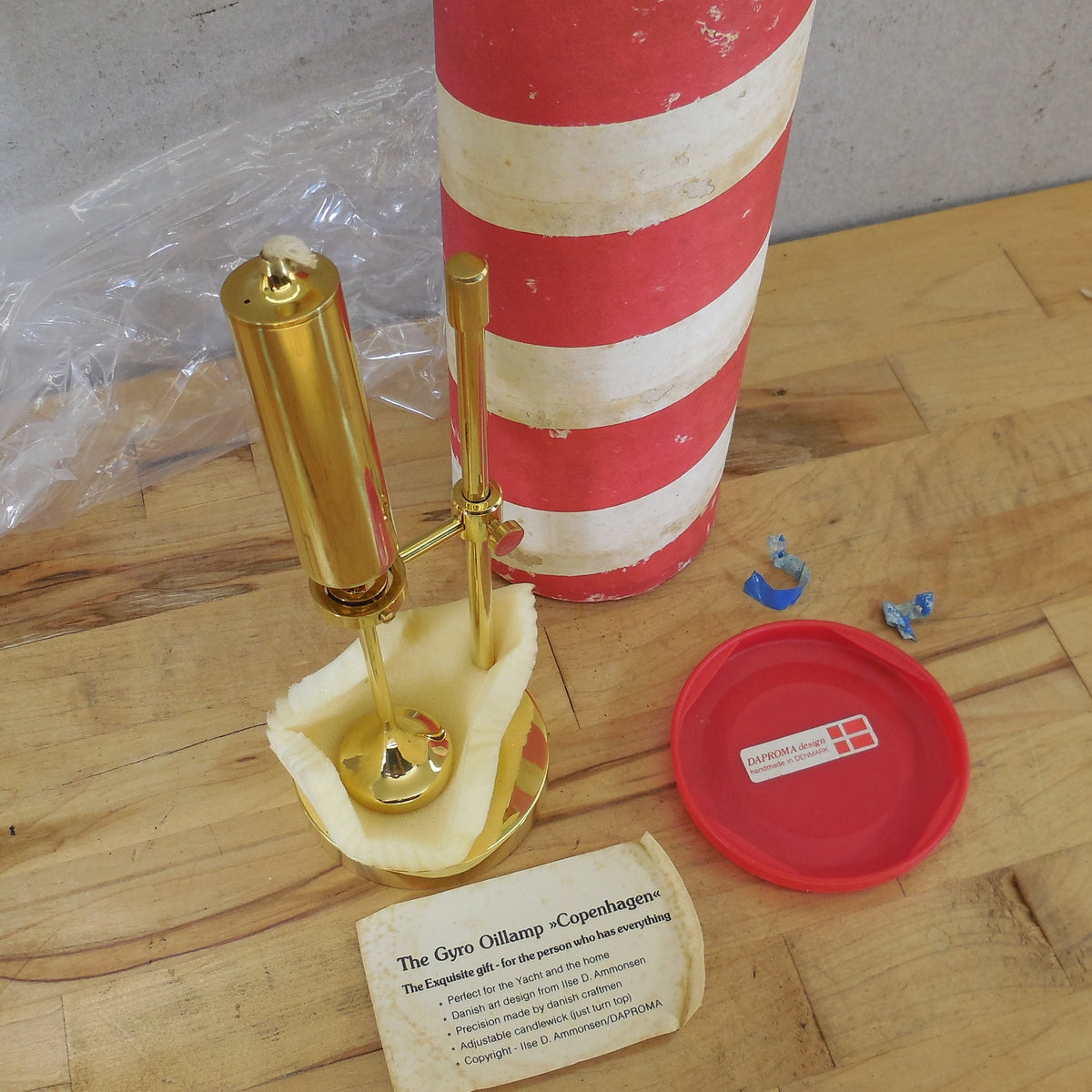 Daproma Denmark Nautical Yacht Gyro Brass Oil Lamp by Ilse D. Ammonsen NOS