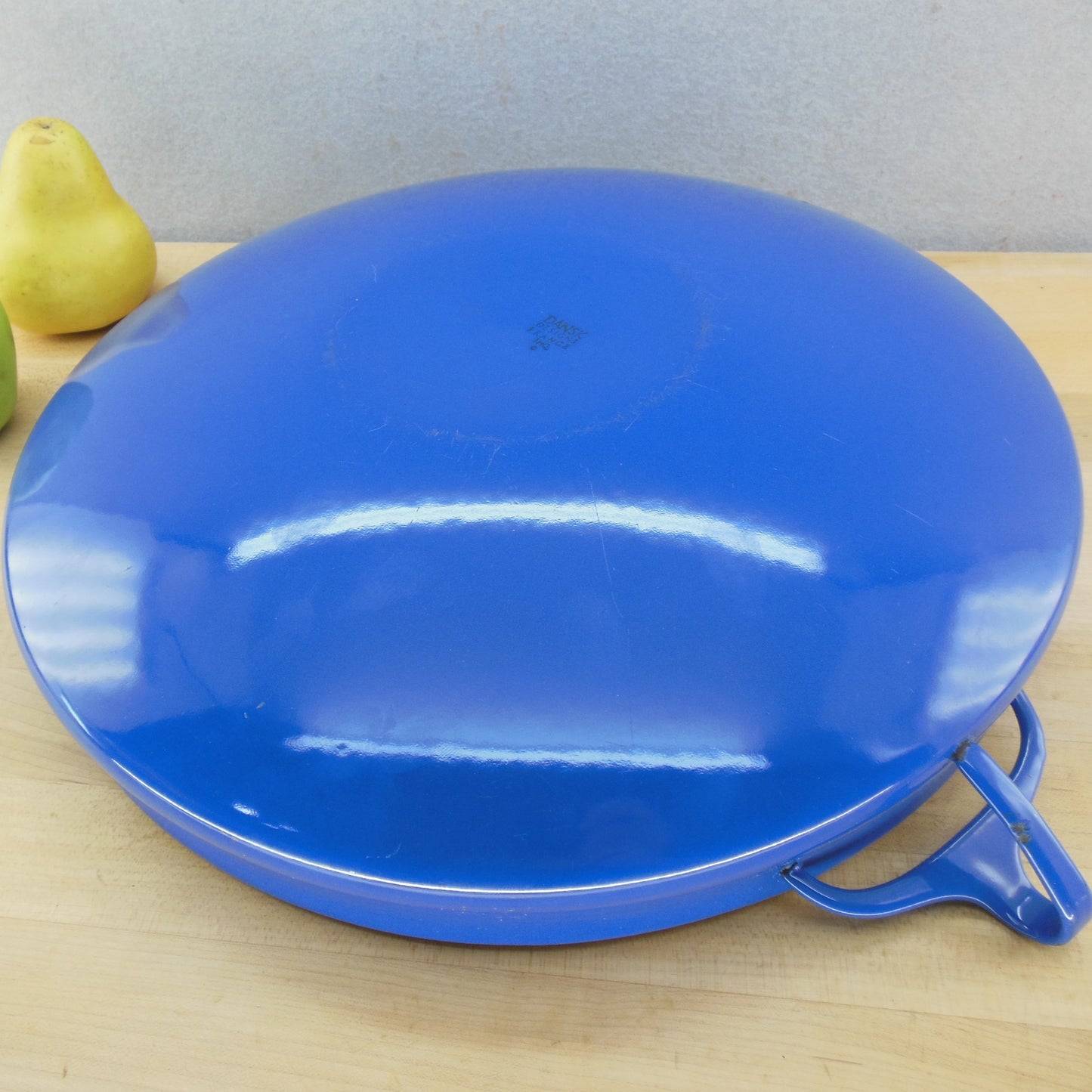 Dansk France Enamelware 13.5" Blue Buffet Server Paella Pan Vintage