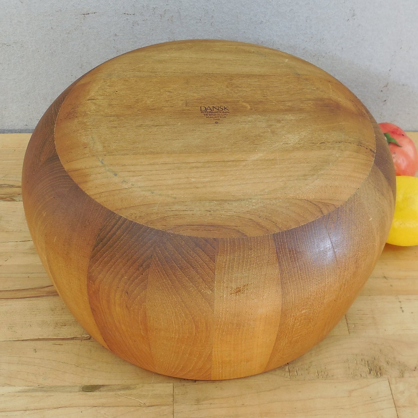 Dansk Malaysia Staved Teak Round 11.5" Salad Serving Bowl - Quistgaard