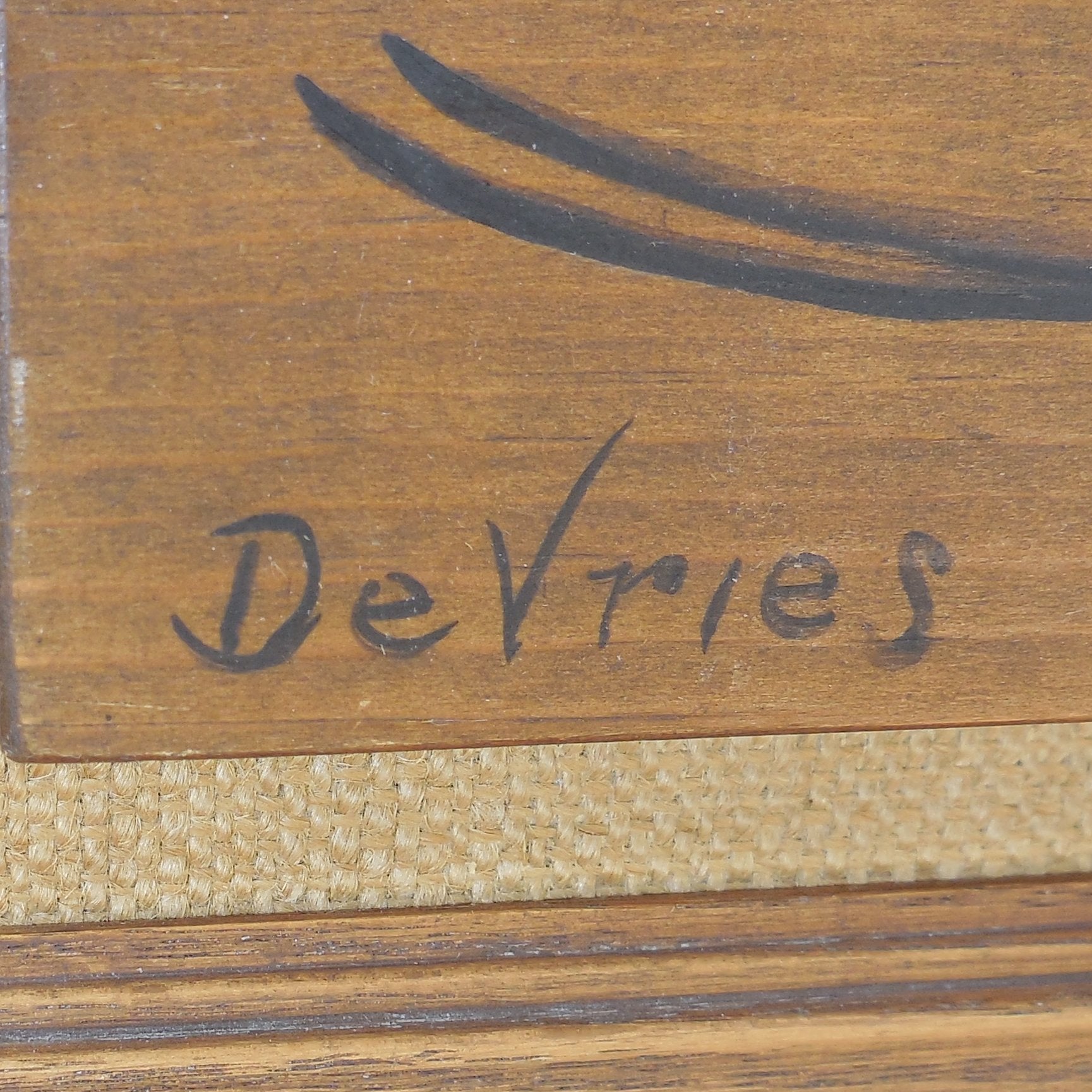 De Vries Signed Oil Painting On Wood Pintail Duck In Flight