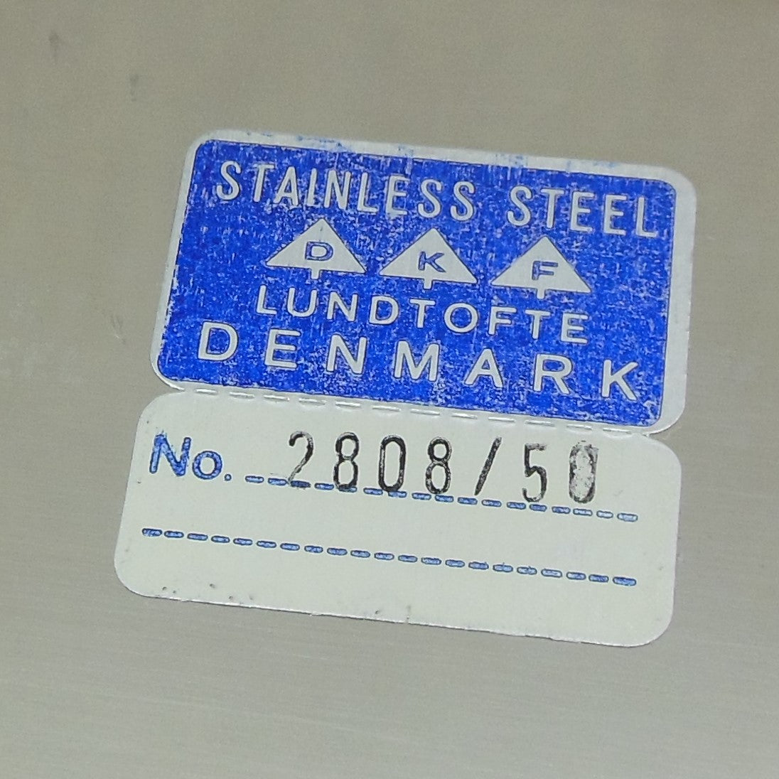 DKF Lundtofte Denmark Stainless Pair Long Serving Bowls NOS 2808/50 1808/38