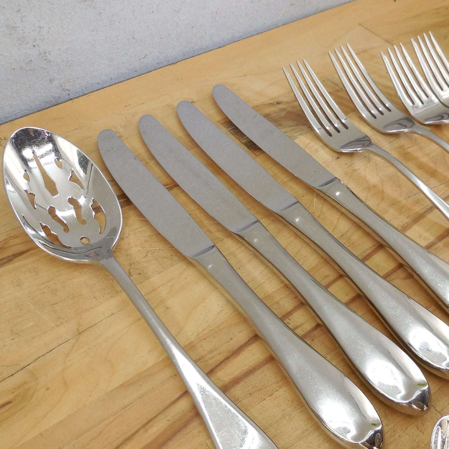 Dansk Korea Statement Glossy Stainless Flatware - 15 Lot Spoon Fork Knife Serving