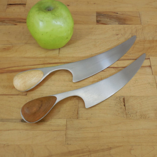 Dansk Torun Pair Stainless Steel Teak Wood Cheese Board Knife