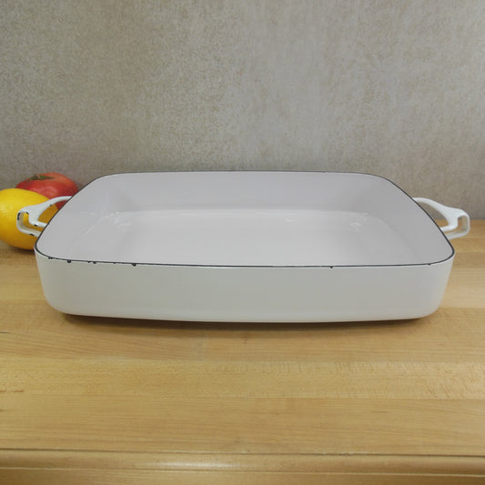 Dansk France White Enamelware Large 11.5 x 14 Casserole Baker Pan
