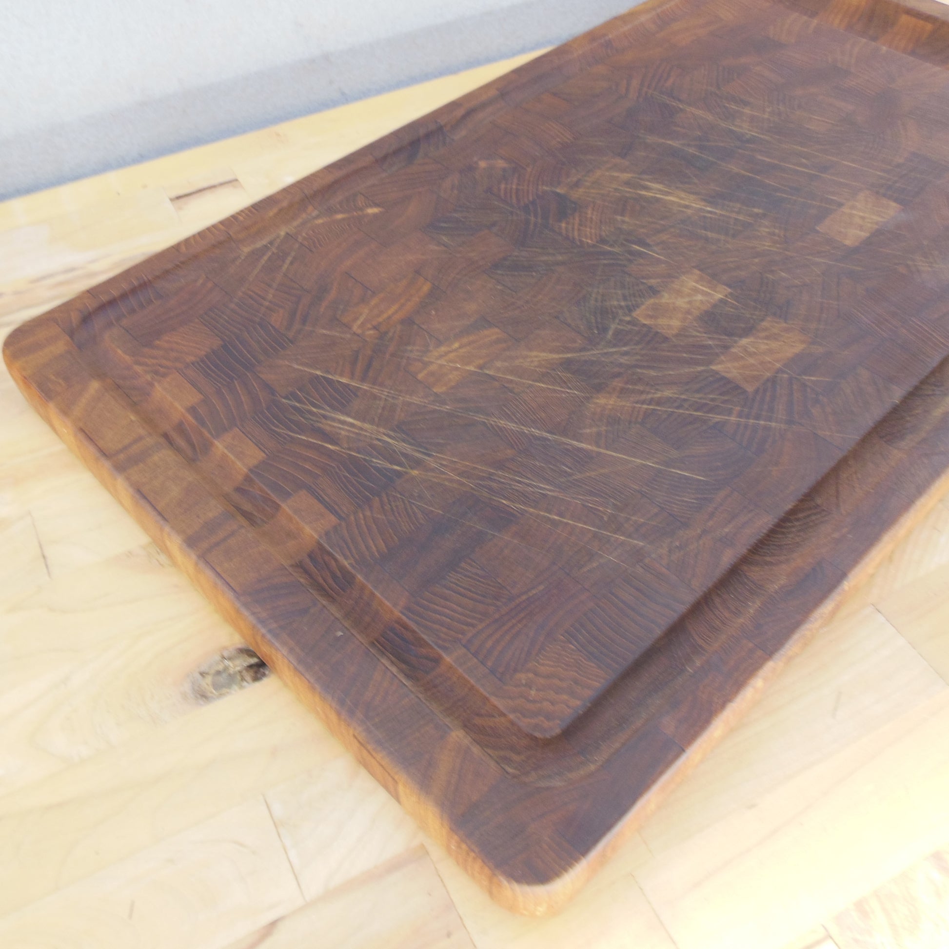 Dansk Malaysia JHQ Large Teak End Grain Cutting Board 13" x 23" Vintage