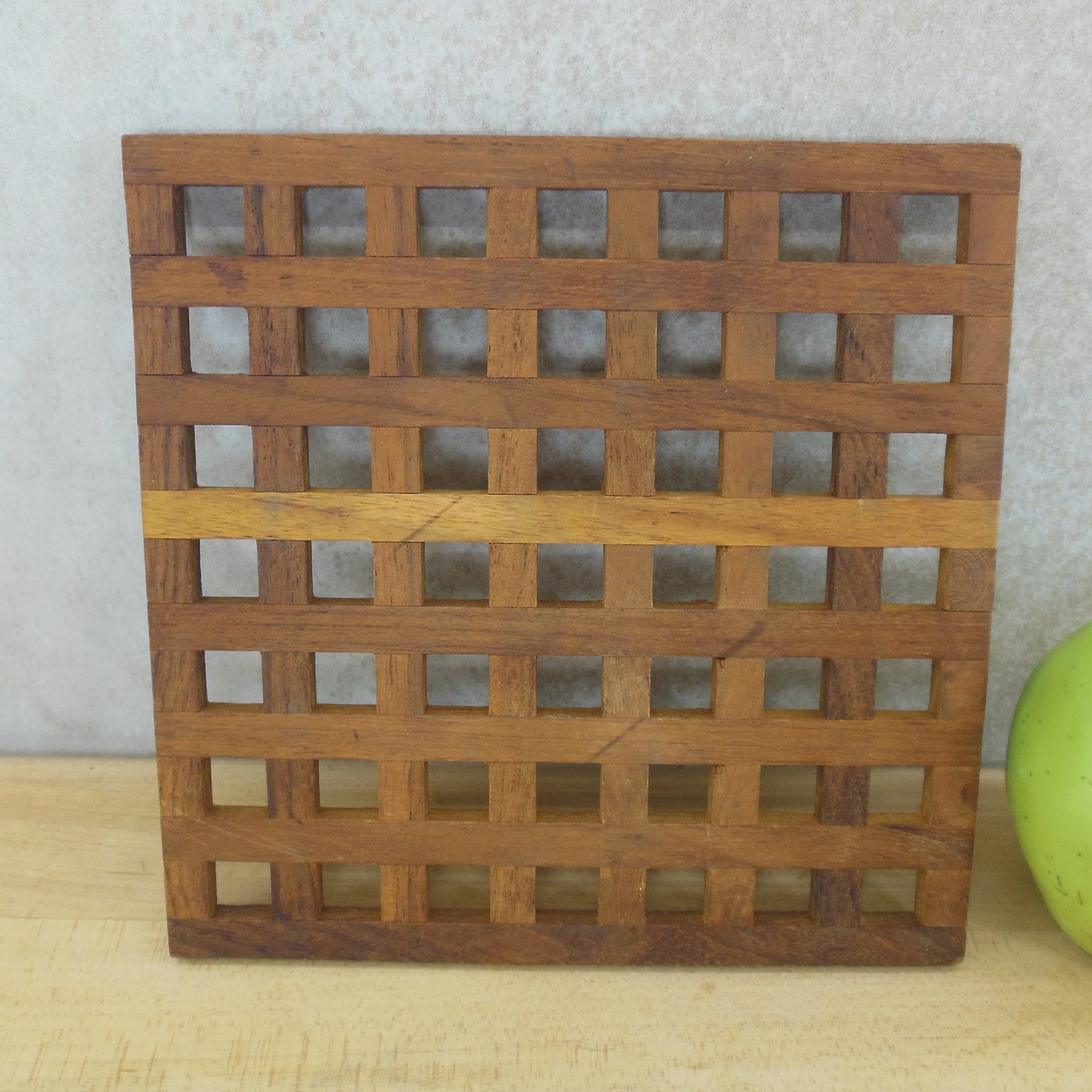 Dansk Denmark Quistgaard Teak Lattice Grid Trivet 6.75" Vintage