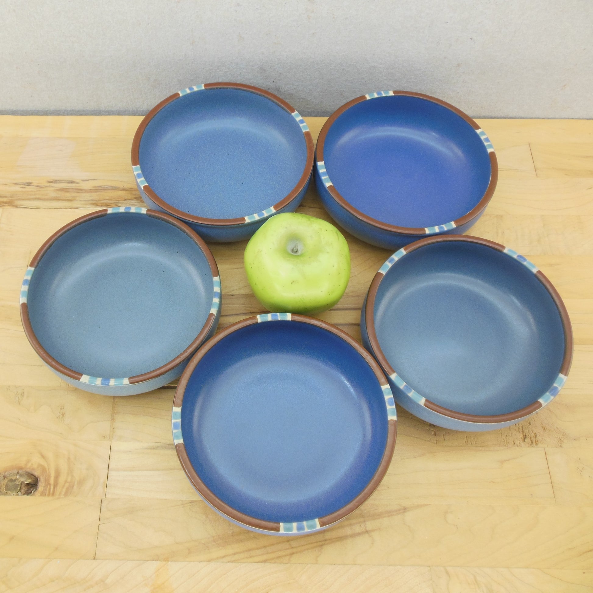 Dansk Mesa Blue Japan 5 Lot Cereal 6" Bowls Used
