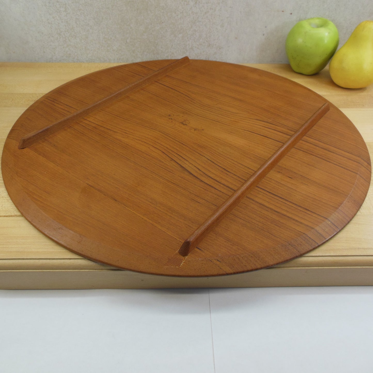 Dansk Denmark Rare Large Teak Serving Platter 17-3/4" Ducks/Swans Vintage