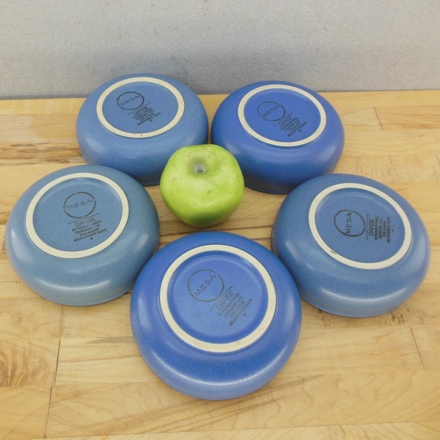 Dansk Mesa Blue Japan 5 Lot Cereal 6" Bowls signed