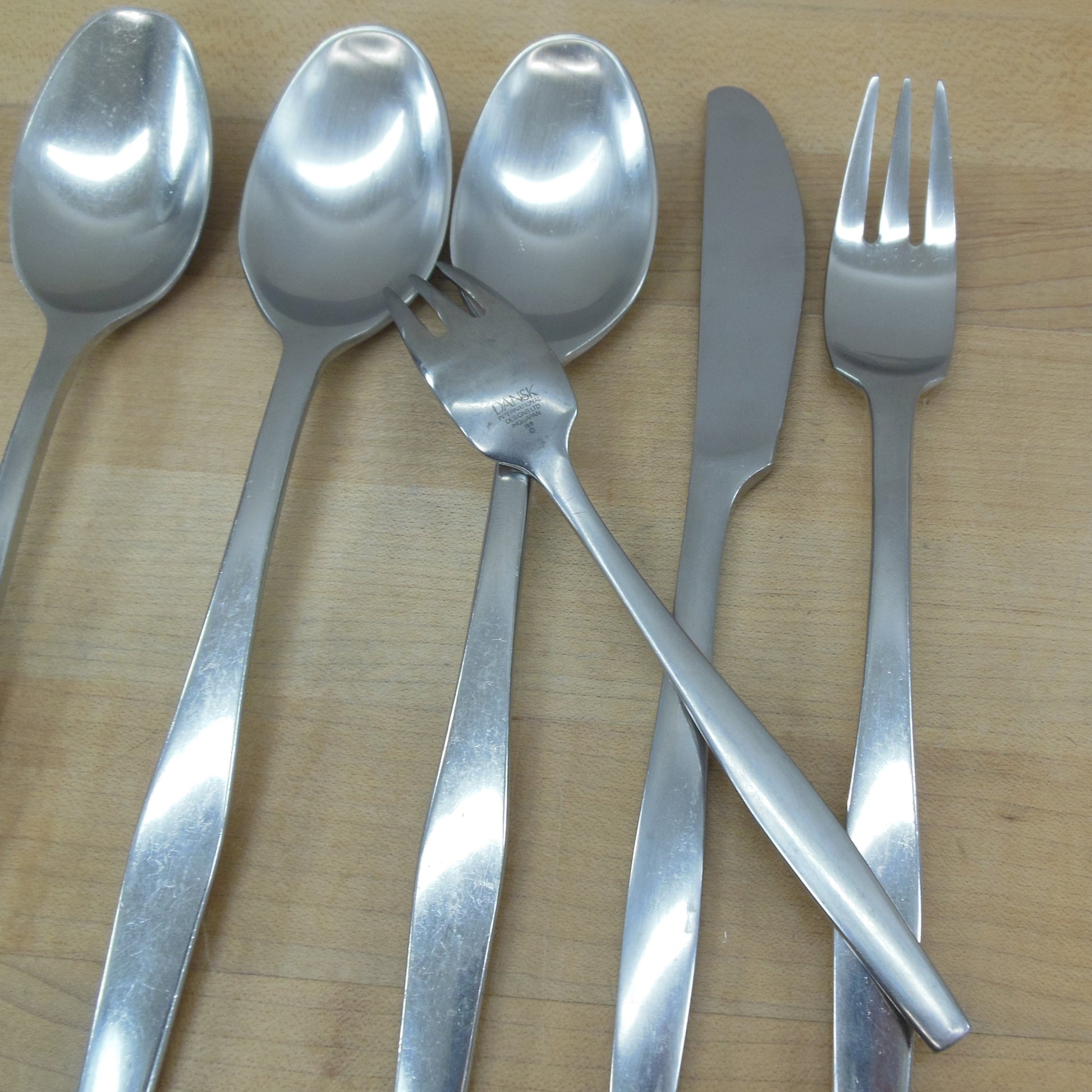 Dansk Variation V Finland Japan Stainless Flatware 5 Lot - Forks Knife Spoon used