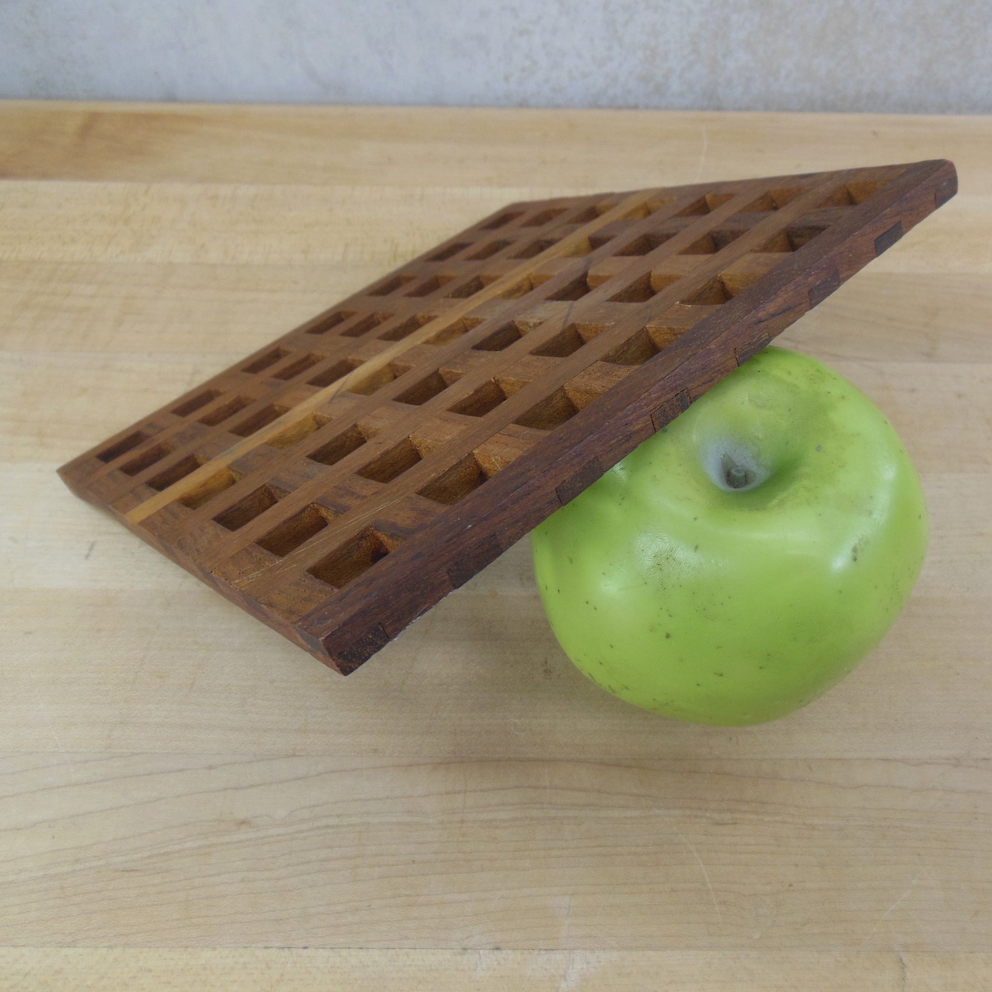 Dansk Denmark Quistgaard Teak Lattice Grid Trivet 6.75" Used