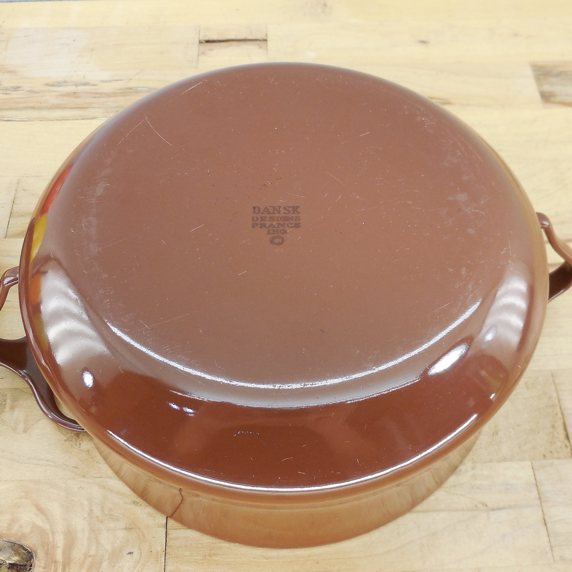Dansk France Kobenstyle 2 Quart Casserole Pot Dutch Oven Chocolate Brown EUC bottom