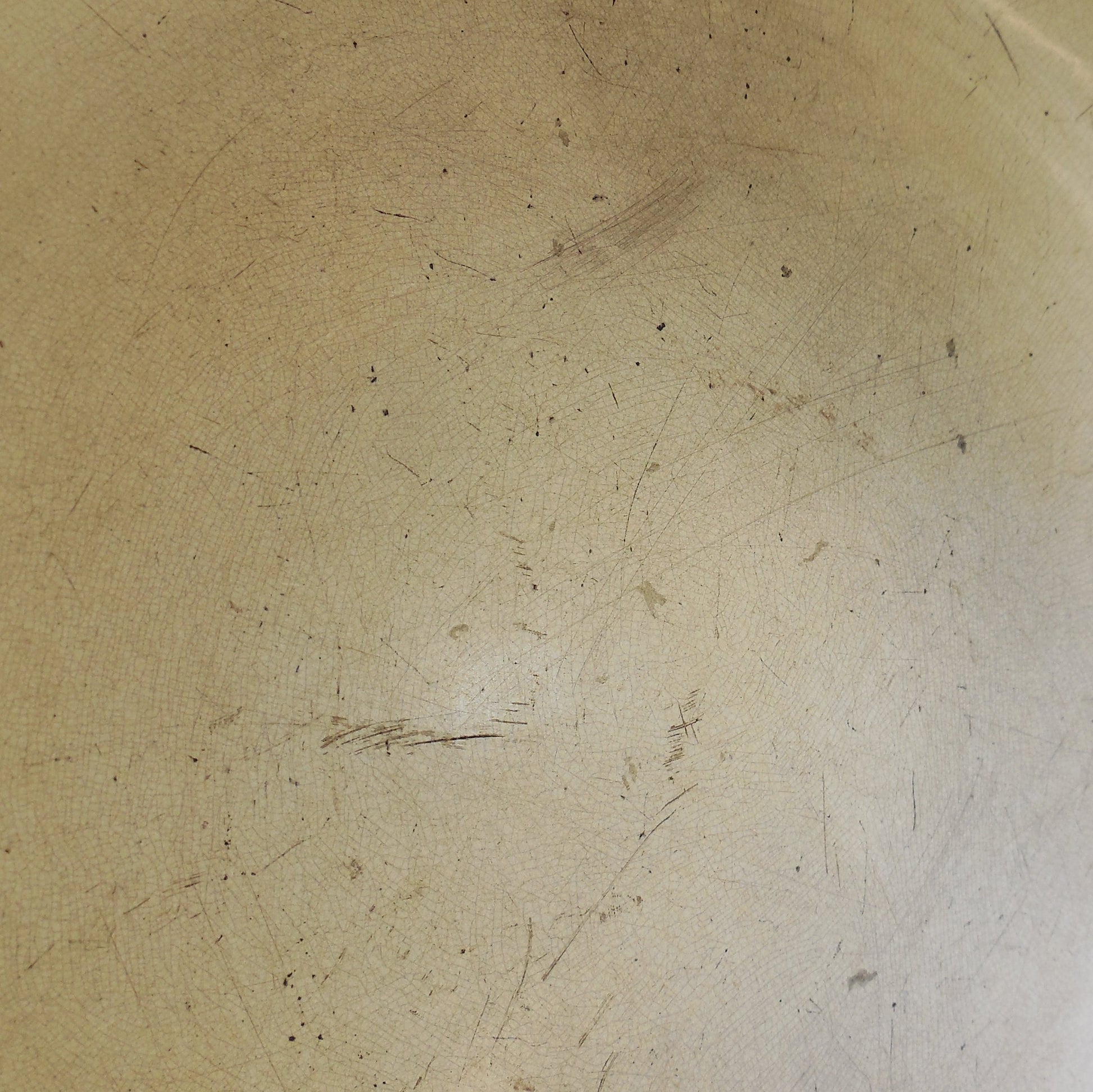 Descoware Belgium Yellow White Enamel Cast Iron 8 Quart Cocotte Dutch Oven Crazing