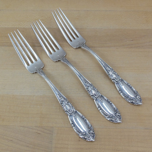 Towle King Richard Sterling Silver Flatware - 3 Dinner Forks 7-7/8" vintage