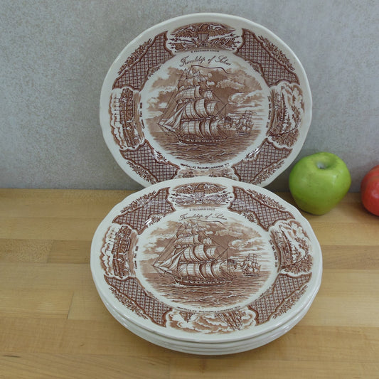 Alfred Meakin England Fair Winds Brown - Dinner Plates 5 Set