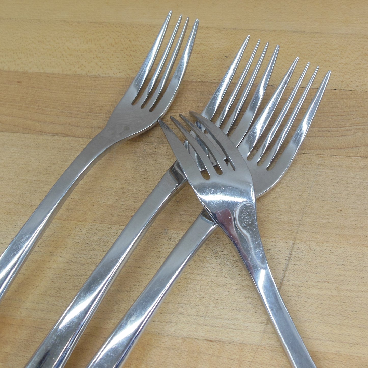 Nambe Aura Stainless Flatware - 4 Dinner Forks Used
