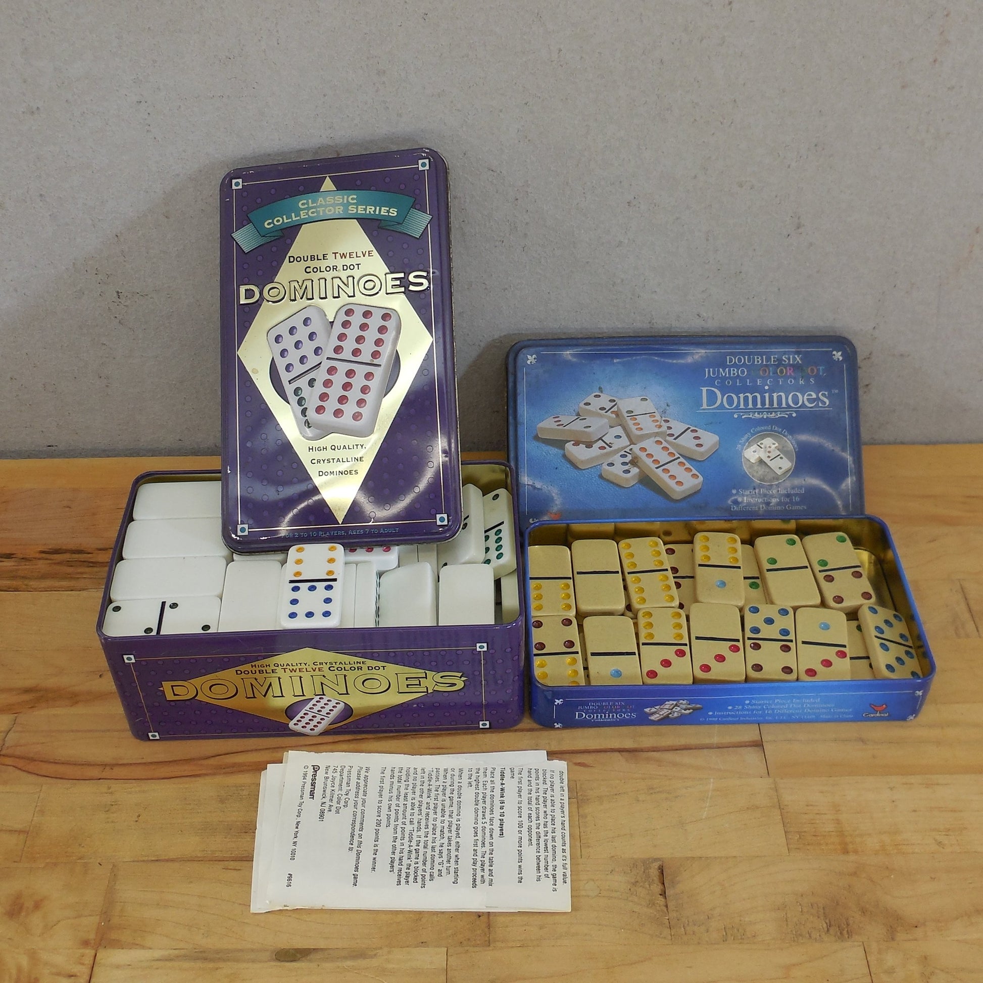 Cardinal Pressman Dominoes Sets 1998 Double Six & Classic Double Tweleve