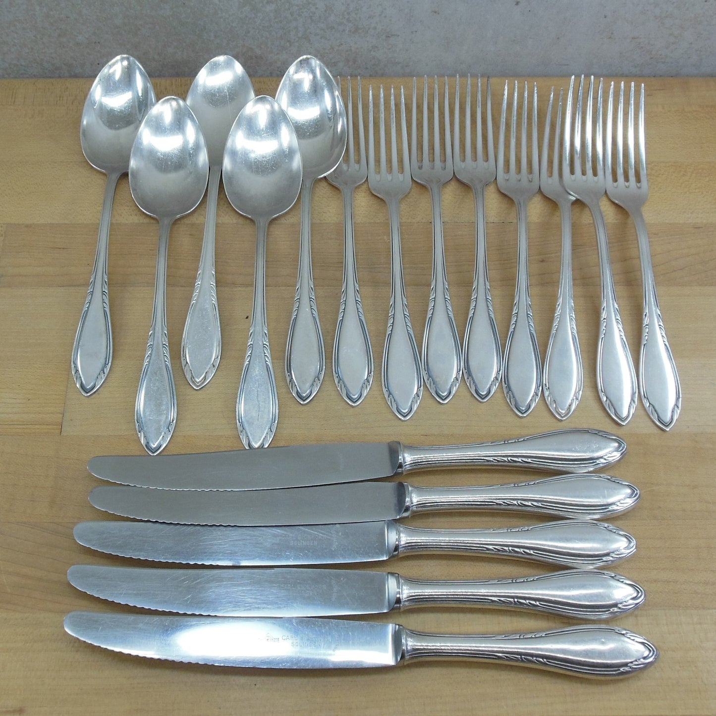 Carl Eickhorn Solingen Germany Silverplate Flatware 18 Piece Lot Scroll