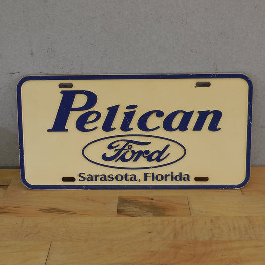Pelican Ford Sarasota FL Vanity Dealership License Plate Tag Embossed