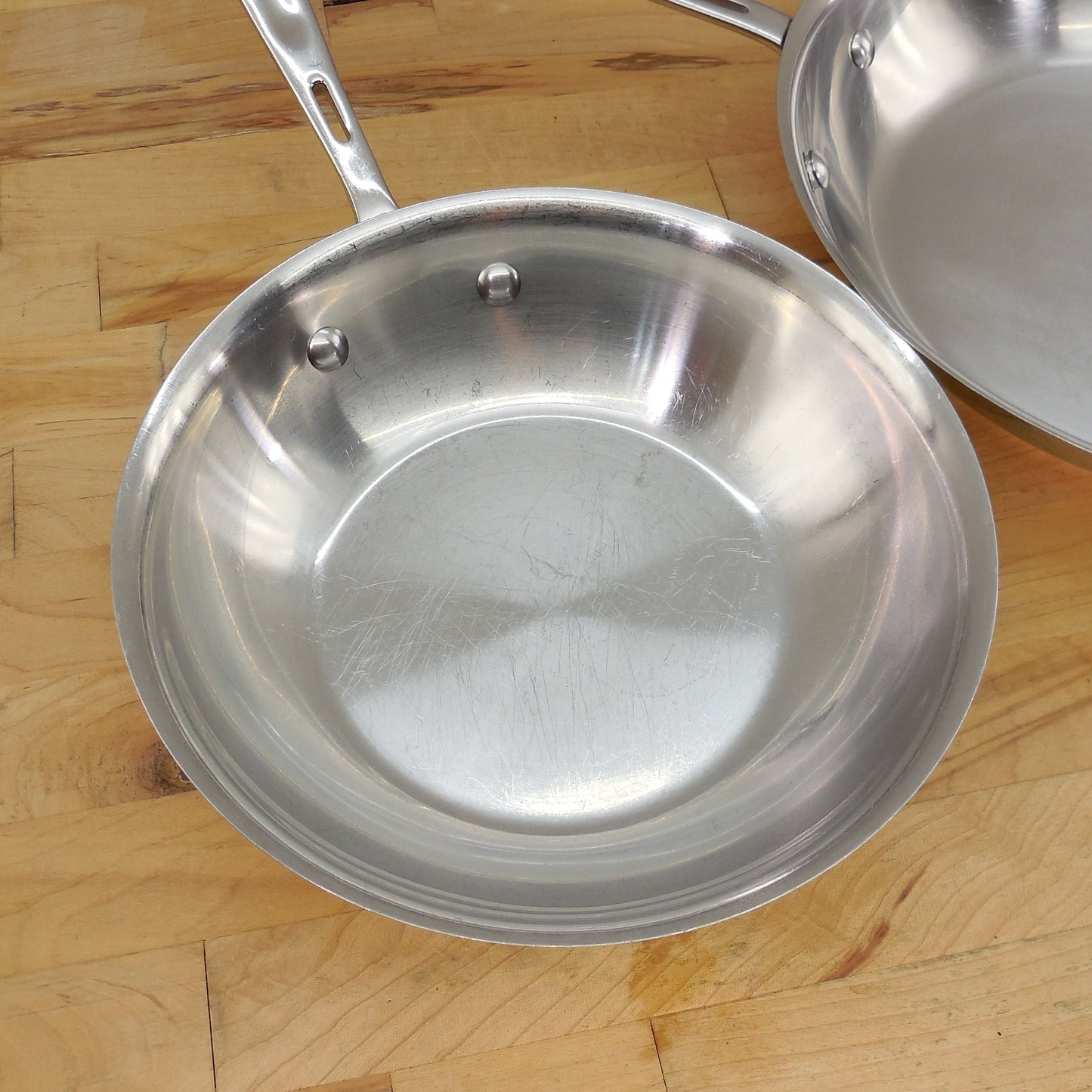 Emeril By All-Clad Stainless Copper Core 8" & 10" Skillet Fry Pans Vintage