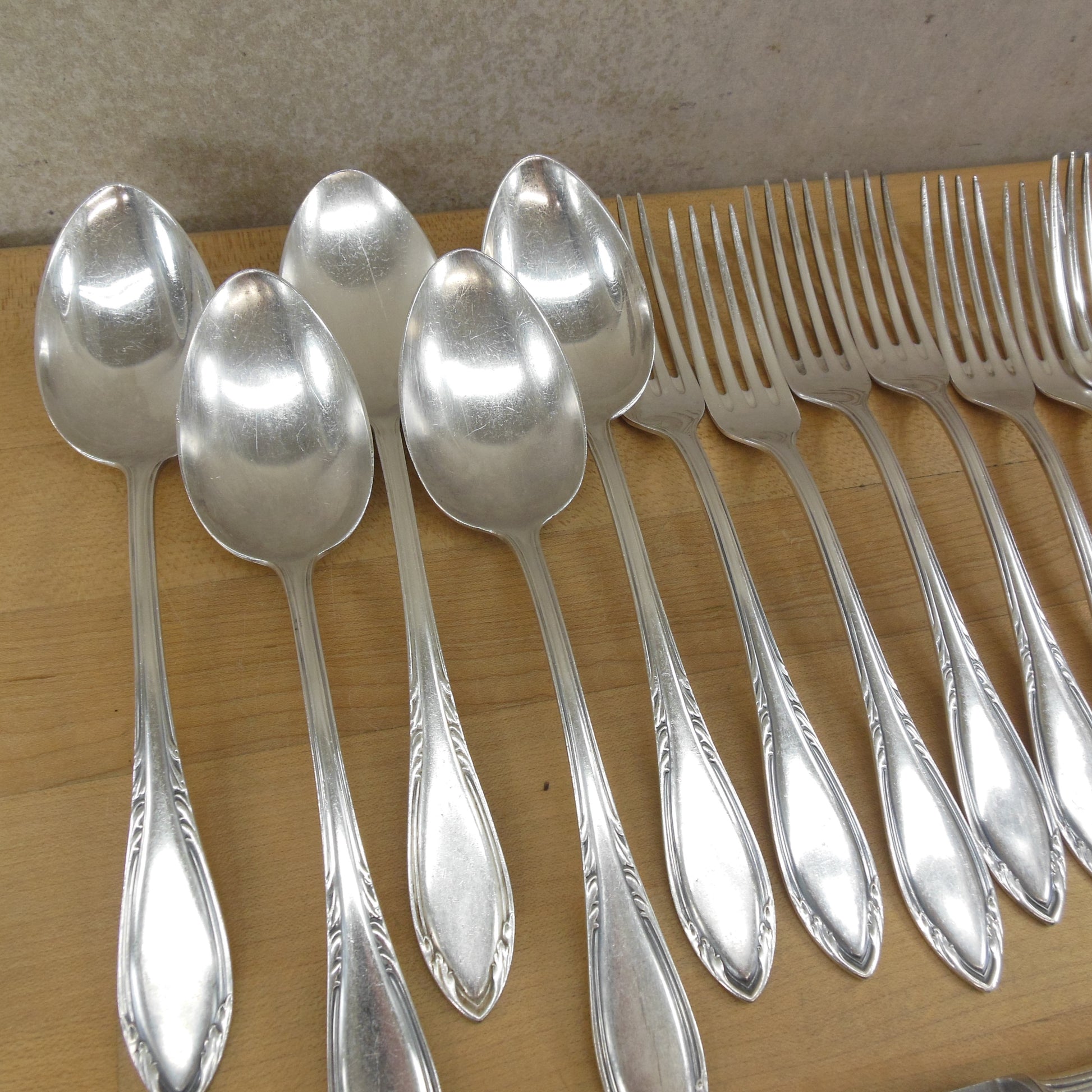 Carl Eickhorn Solingen Germany Silverplate Flatware 18 Piece Lot Scroll Fork Spoon